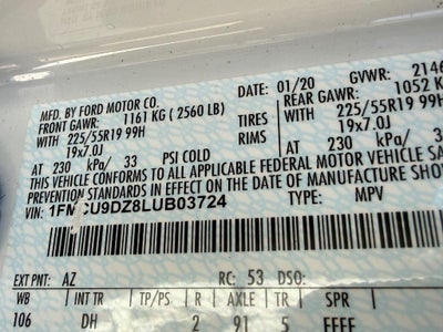 2020 Ford Escape Titanium Hybrid AWD