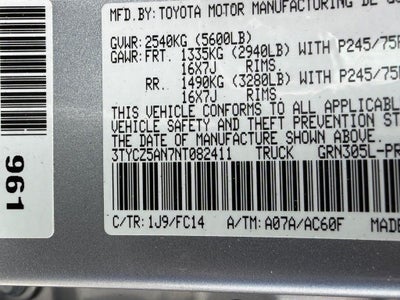 2022 Toyota Tacoma SR5 V6