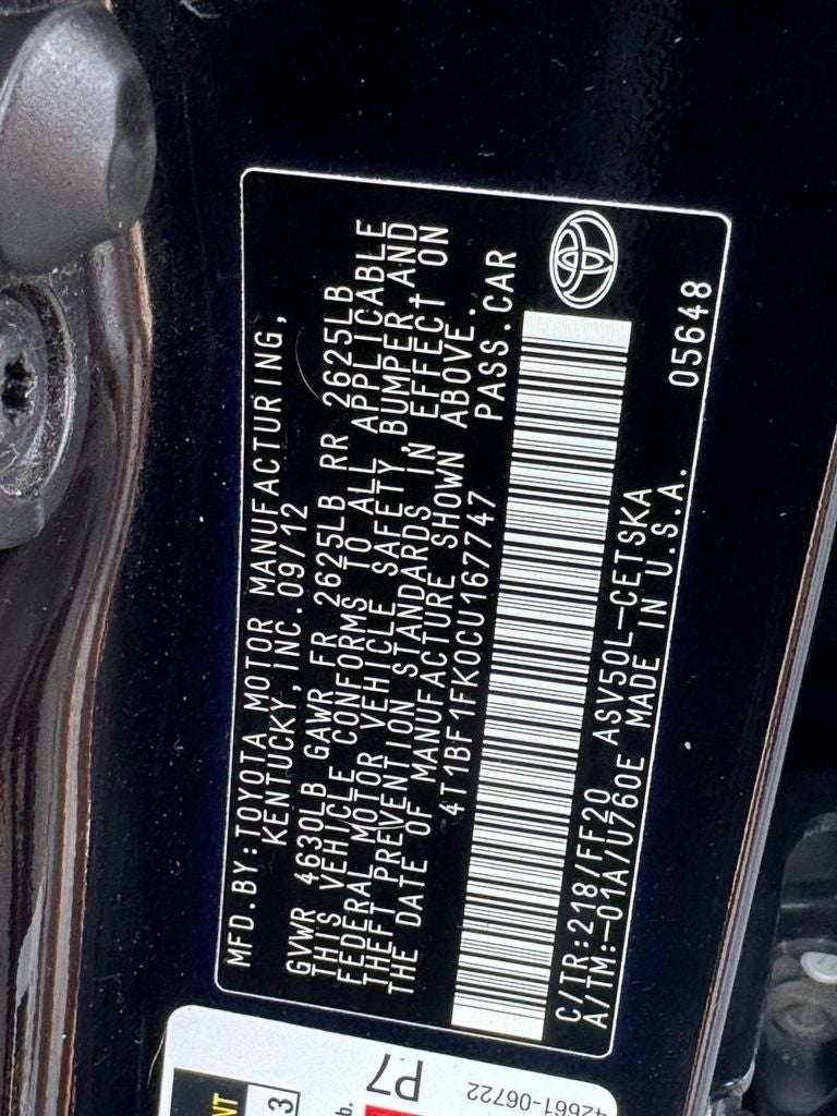 2012 Toyota Camry SE