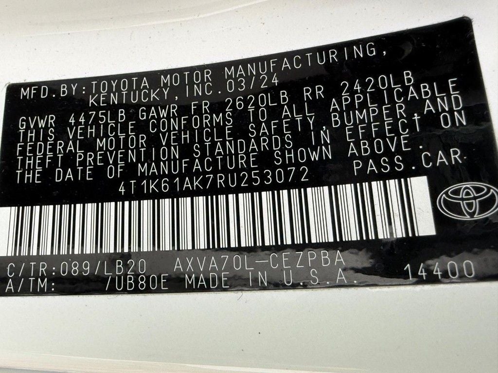 2024 Toyota CAMRY XSE