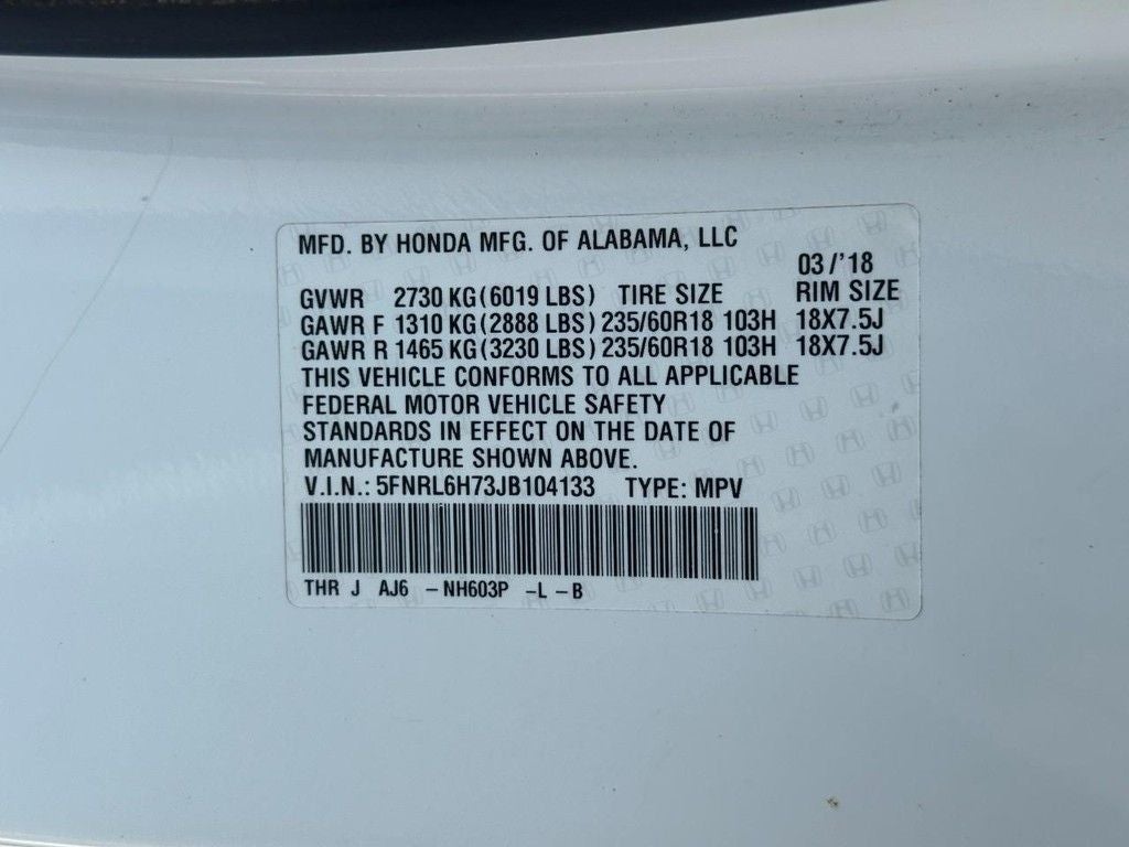 2018 Honda Odyssey EX-L