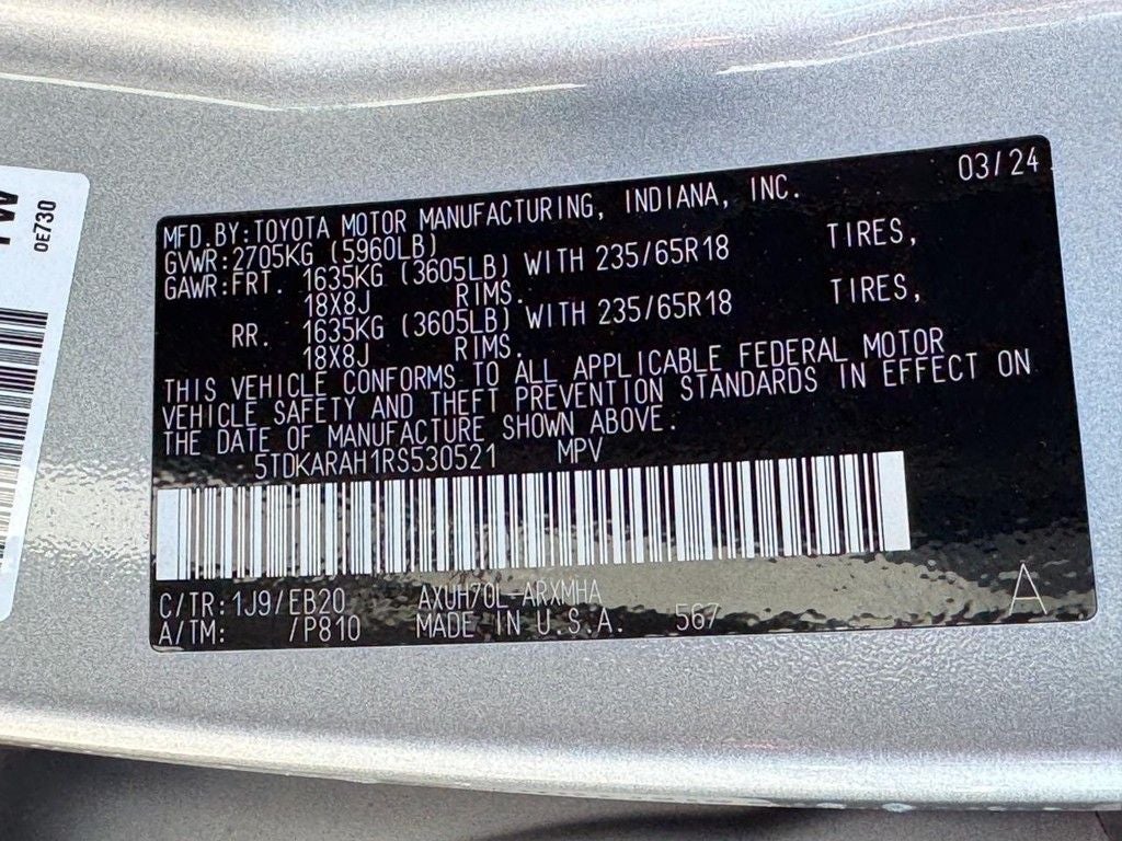 2024 Toyota Highlander Hybrid XLE