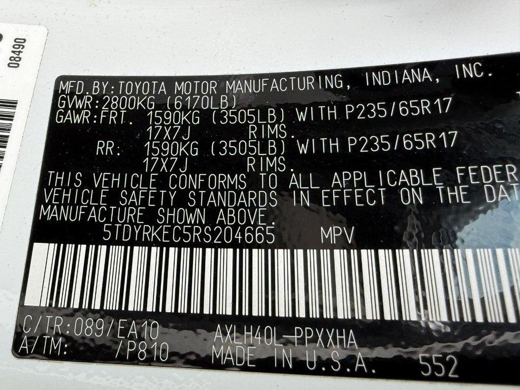 2024 Toyota Sienna XLE FWD 8-Passenger (Natl)