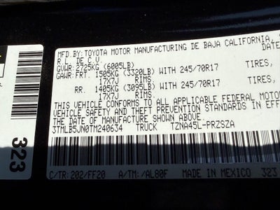 2026 Toyota Tacoma SR5 Double Cab 6' Bed AT (Natl)