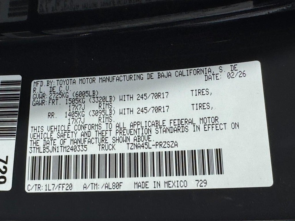 2026 Toyota Tacoma SR5