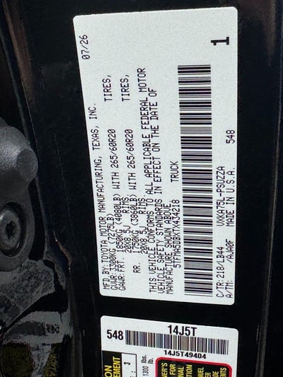 2026 Toyota Tundra 1794 Edition