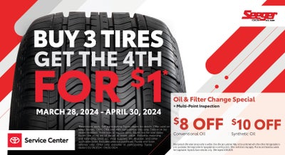 BUY 3 TIRES GET THE 4TH FOR $1
